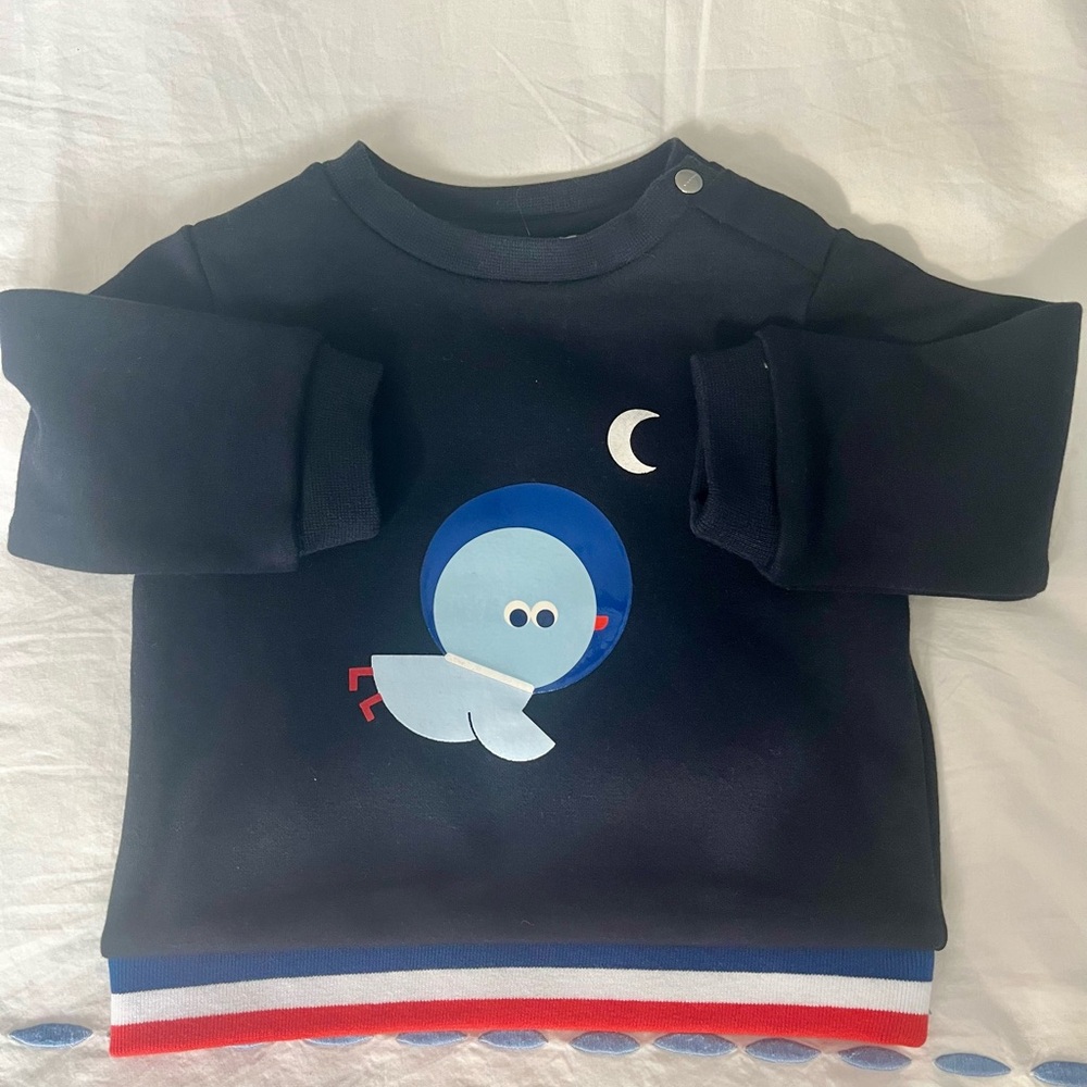 Jacadi Navy Blue Sweatshirt 12m NWT